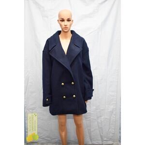 KBB by Kahlana Women's The Pea Coat Navy Blue Medium